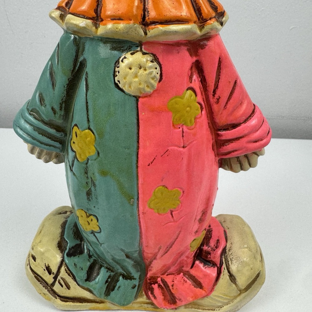 Vtg Double-Faced Clown Bank 60s Chalkware‎ Happy Sad Circus Decor - Picture 8 of 13